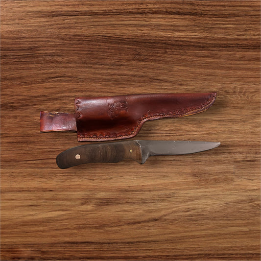 Leather Sheath and Fixed Blade Knife Combo